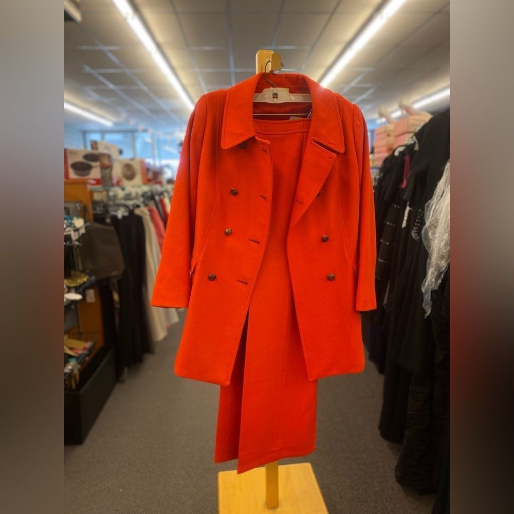 Vintage John Myer of Norwich Ladies 10 Red Wool Pant Suit